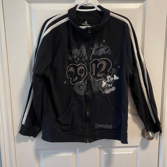 Disney Mickey Mouse Disneyland Resort black zip up sweater size M - Picture 1 of 6